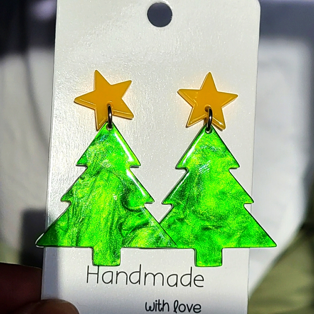 Christmas tree earrings Christmas new year